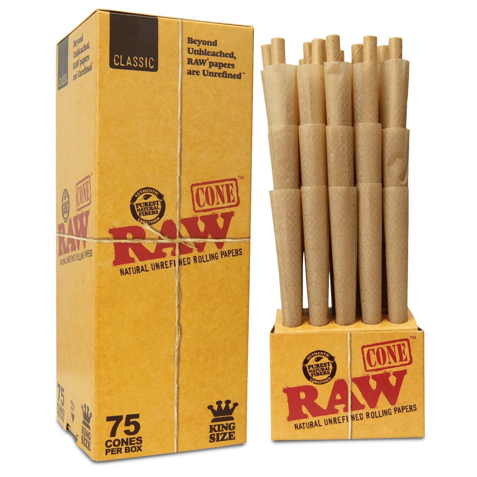RAW - CONES 75 PACK (1 1/4)