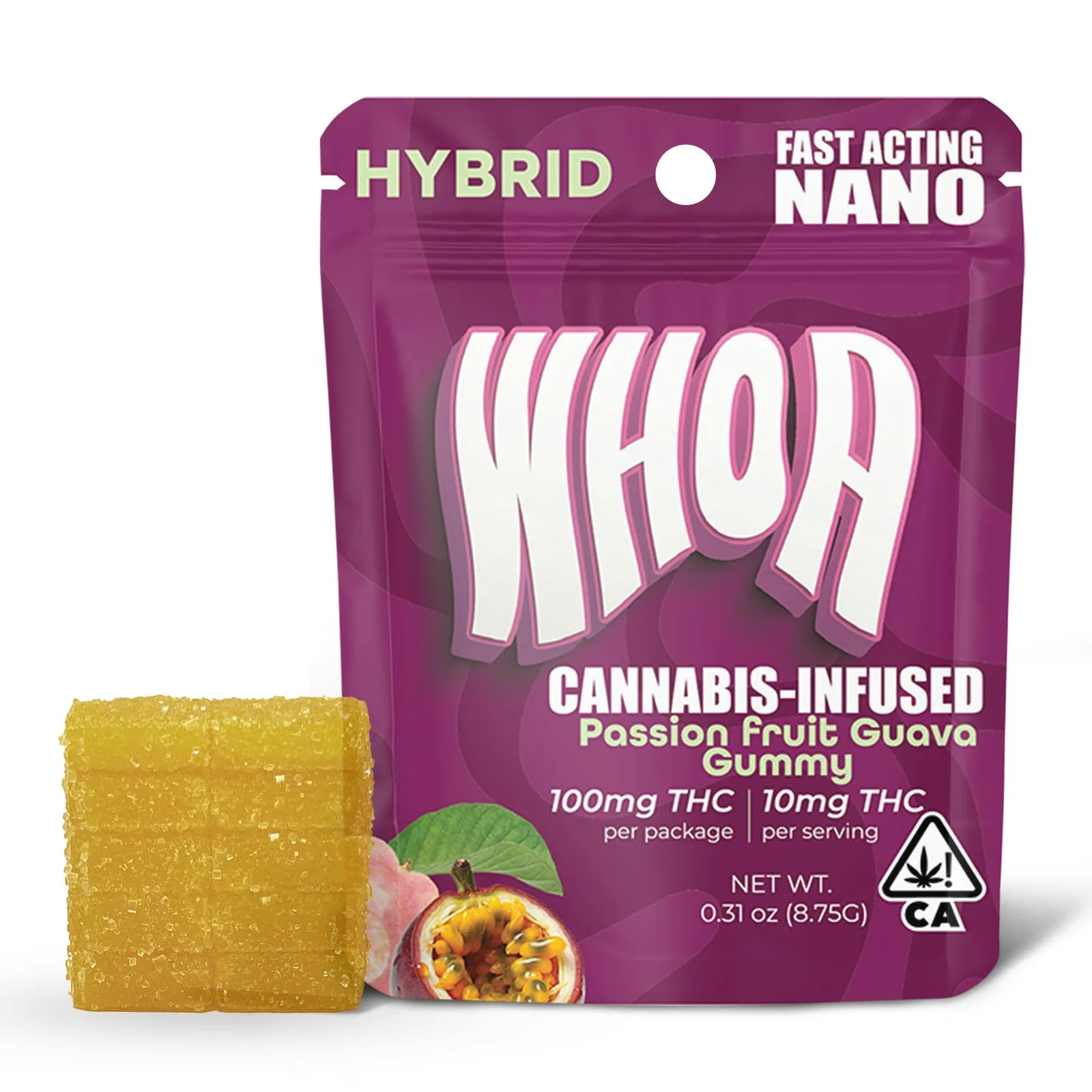 WHOA Passion Fruit Guava Gummy - Bite (100mg)