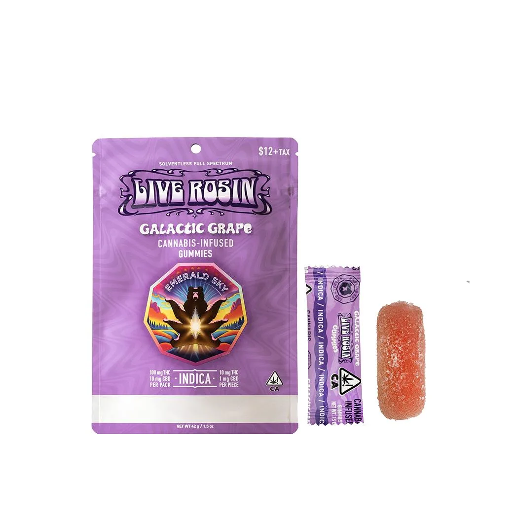 Emerald Sky | Galactic Grape | Live Rosin Gummies | 10pk