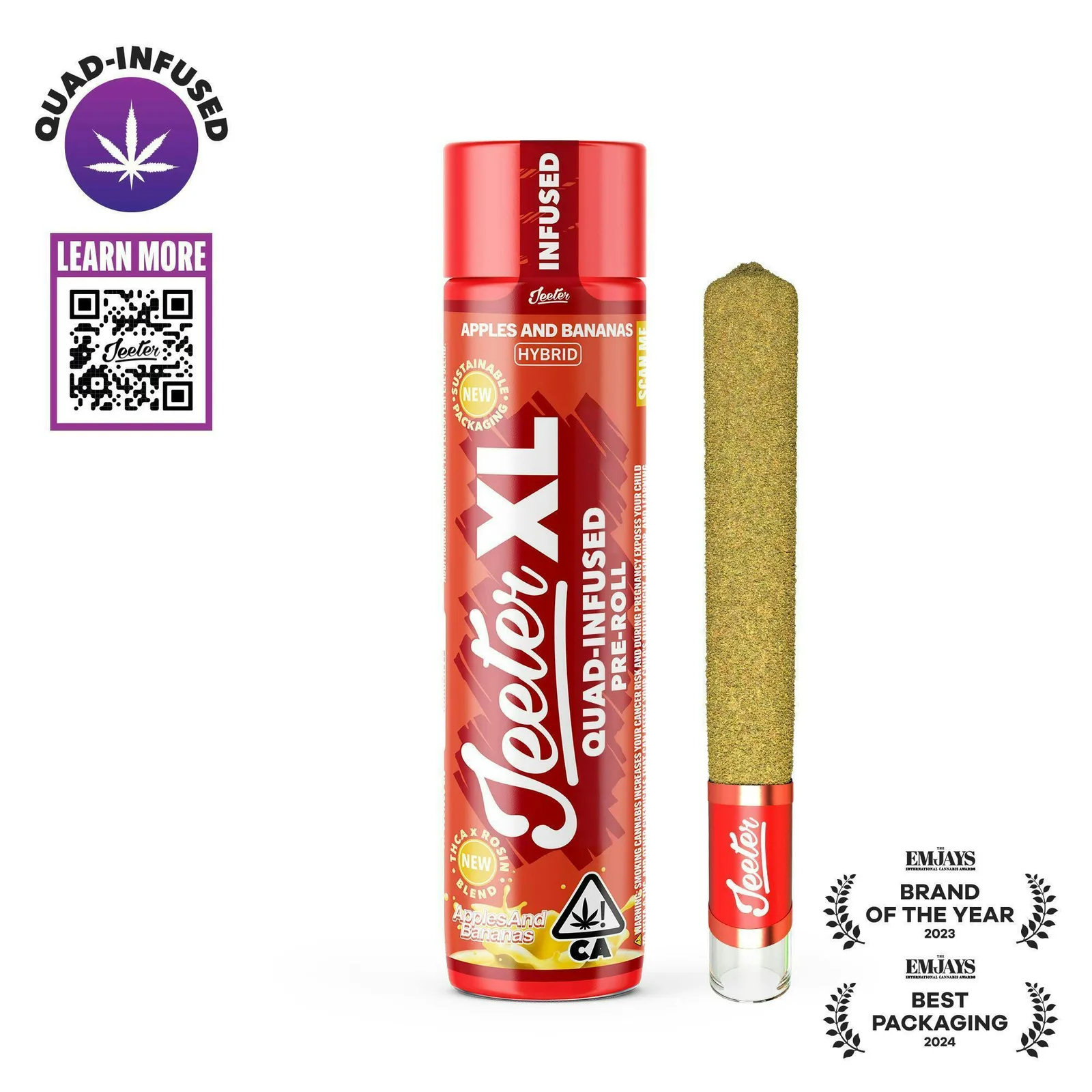 Jeeter | Apples and Bananas | XL Quad-Infused Joint | 2g