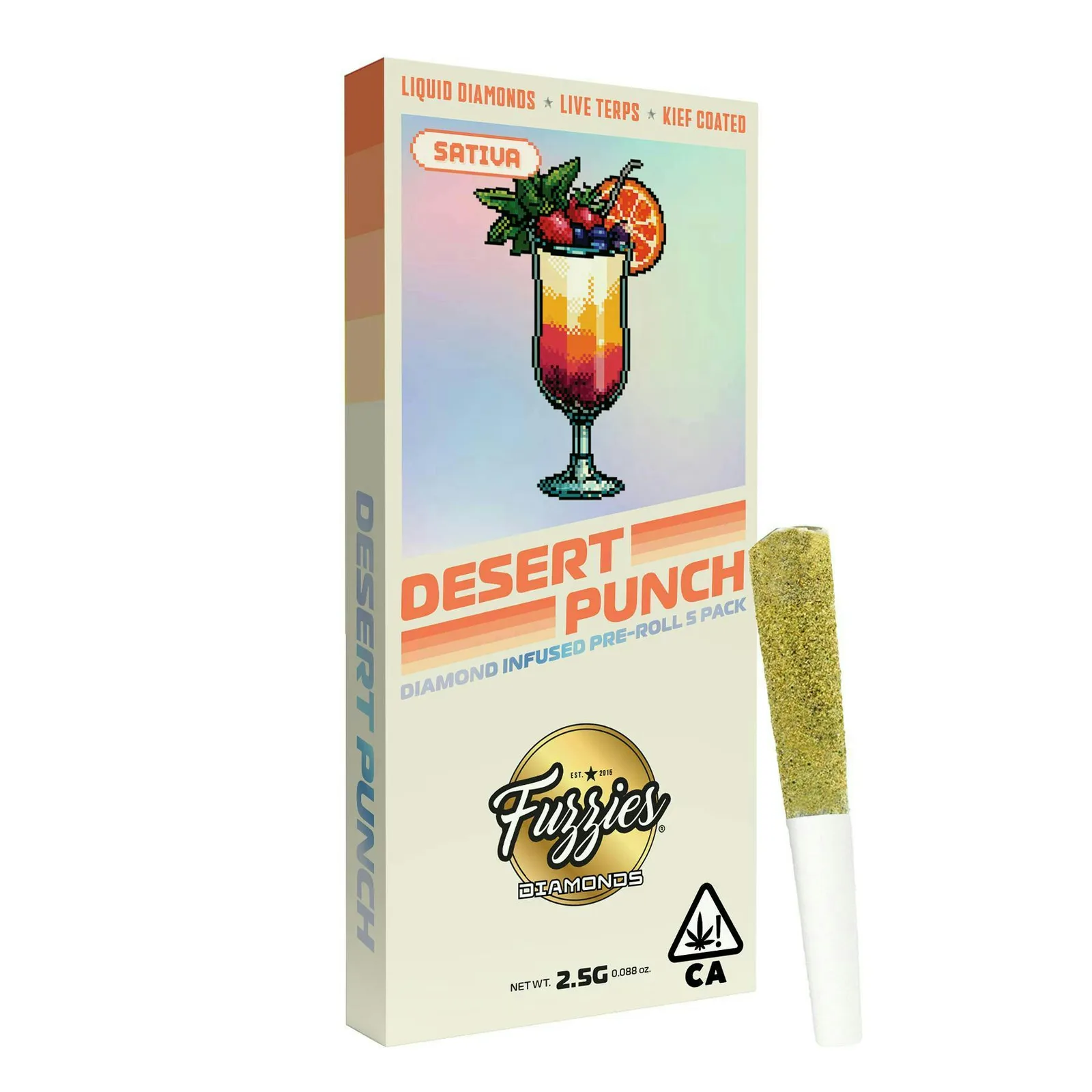 Fuzzies | Diamonds | Desert Punch | Infused Joints | 0.5g each | 5pk