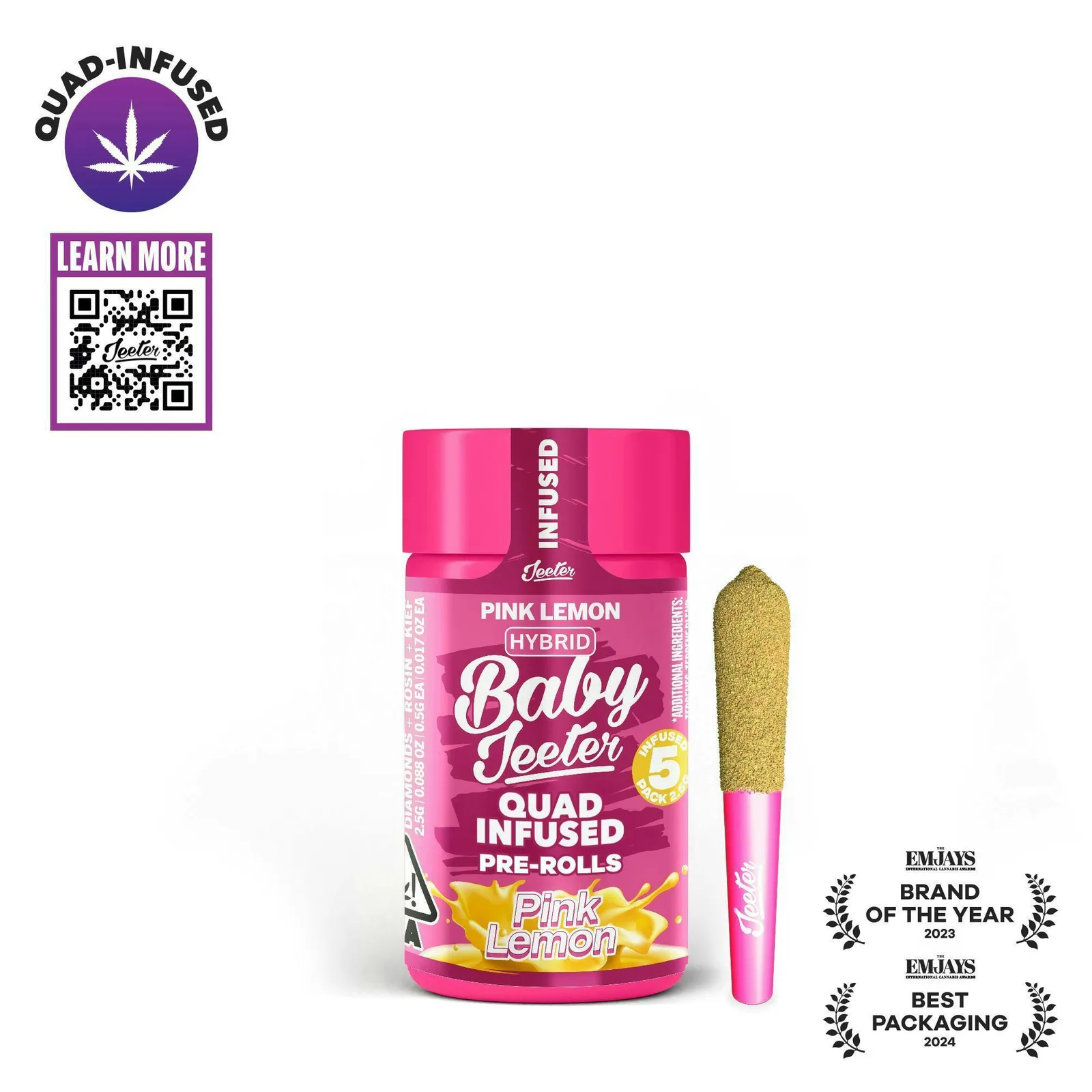Jeeter | Pink Lemon | Quad-Infused Minis | 0.5g each | 5pk