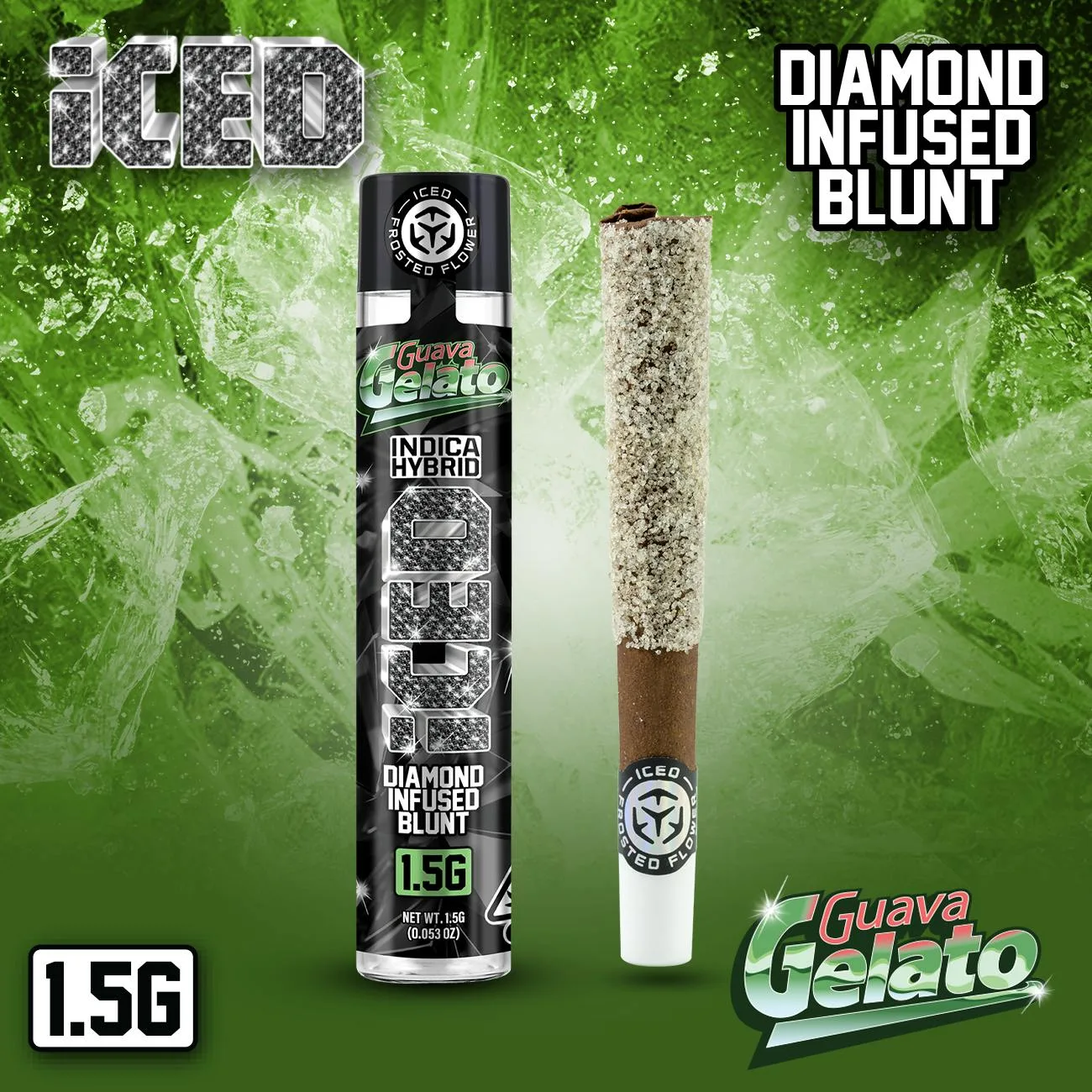 ICED - Infused Preroll - 1.5g - Blunt - Indica/Hybrid - Guava Gelato