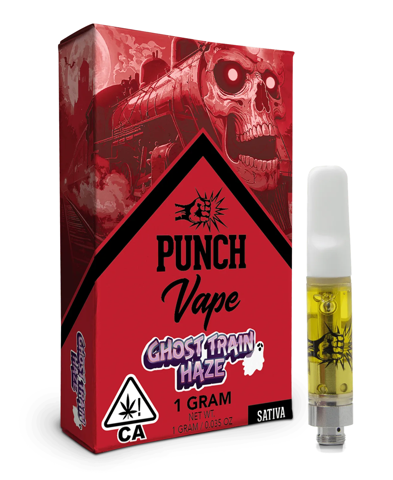 Punch Extracts: 510 Distillate Vape Cart - Ghost Train Haze (1g)