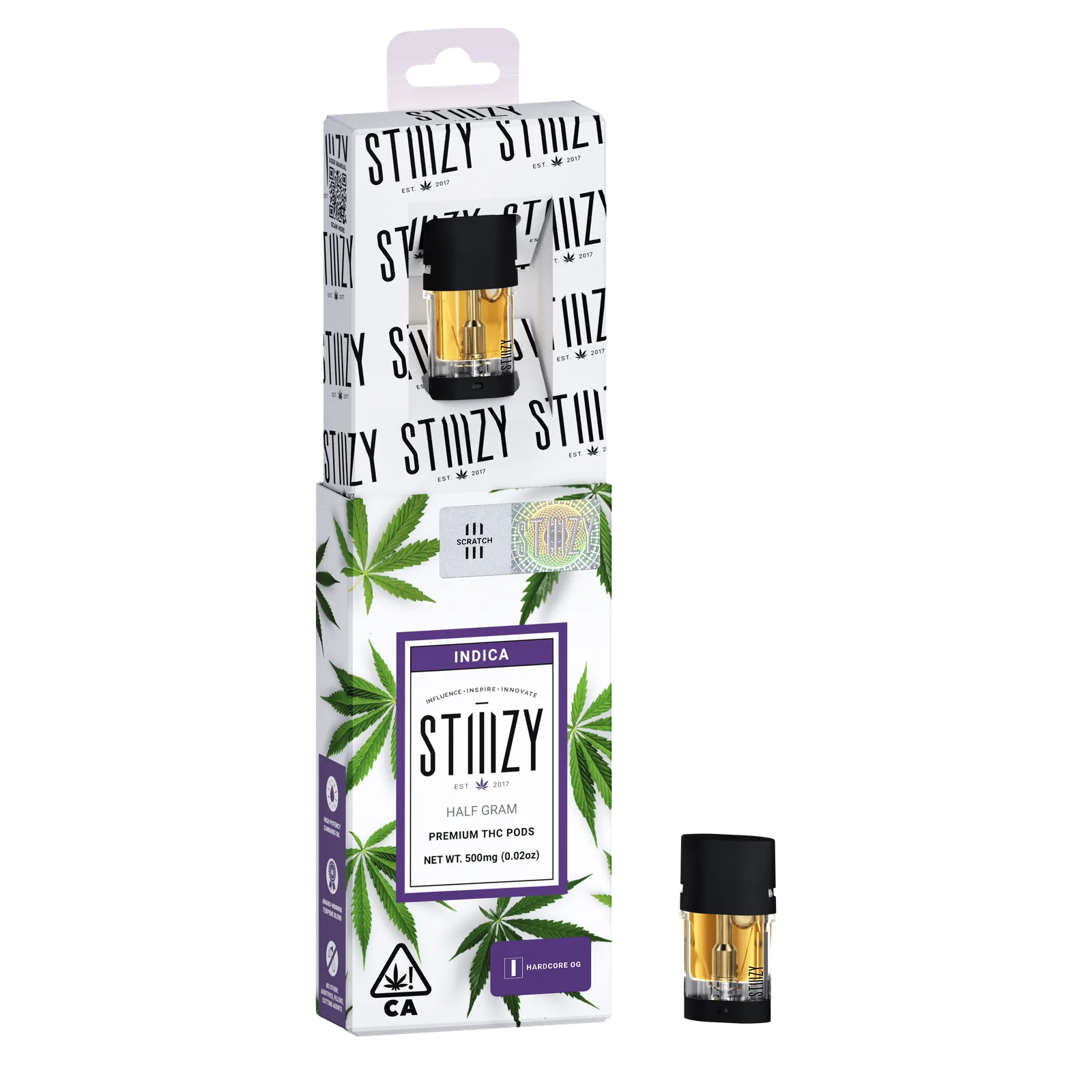 Vape Cartridge - HARDCORE OG .5G Original THC Pod - STIIIZY
