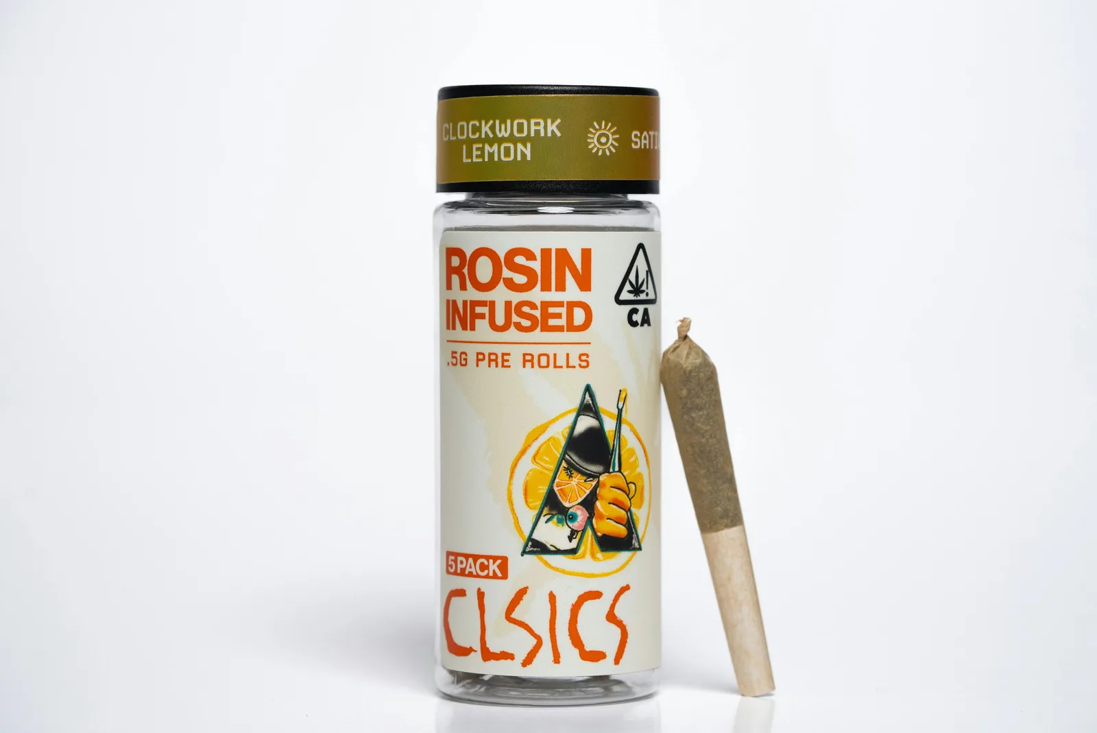 Clockwork Lemon - 5Pk .5g Rosin Infused Pre Rolls