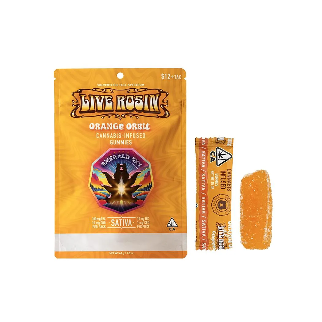 Emerald Sky | Orange Orbit | Live Rosin Gummies | 10pk