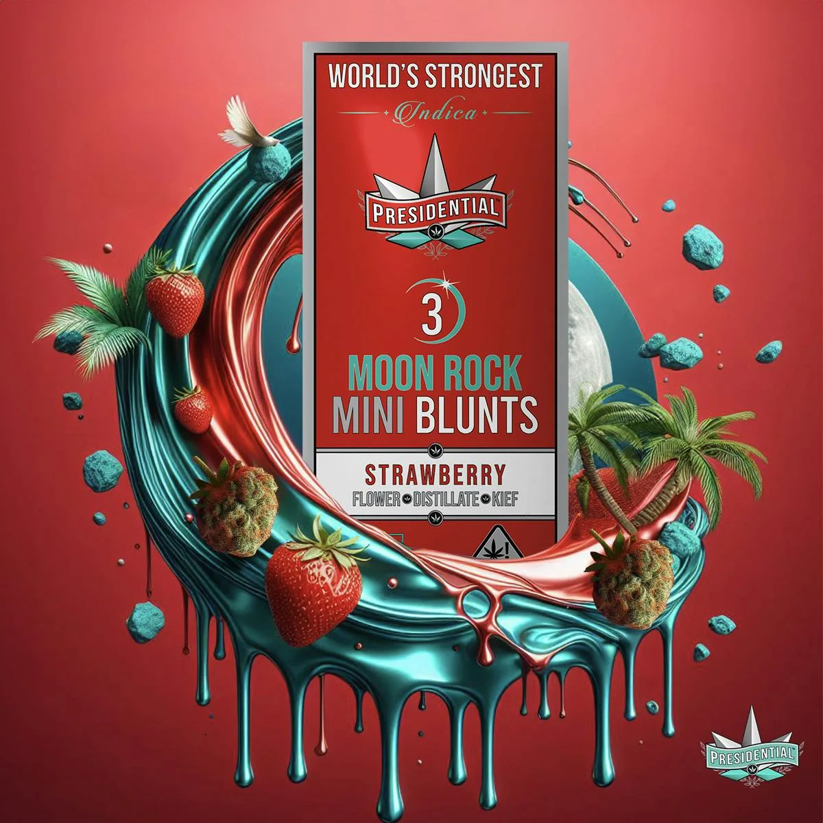 Presidential Pee-Wee Moon Rock Blunts -Strawberry (2.1g)
