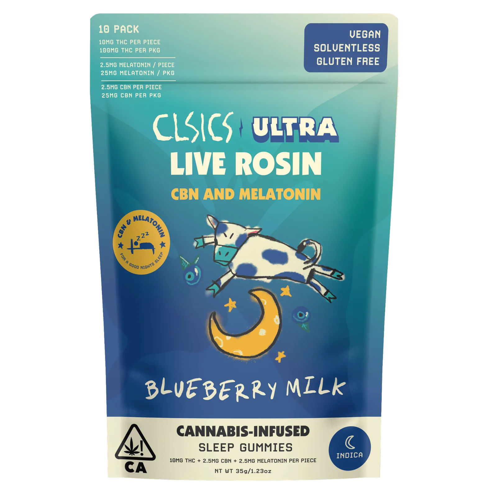 CBN & Melatonin Blueberry Milk - 10Pk GUMMIES LIVE ROSIN INFUSED
