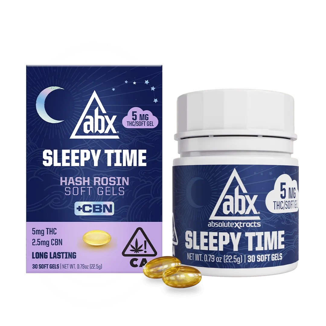 ABX - 5mg Sleepy Time Hash Rosin + CBN Soft Gels - 30ct