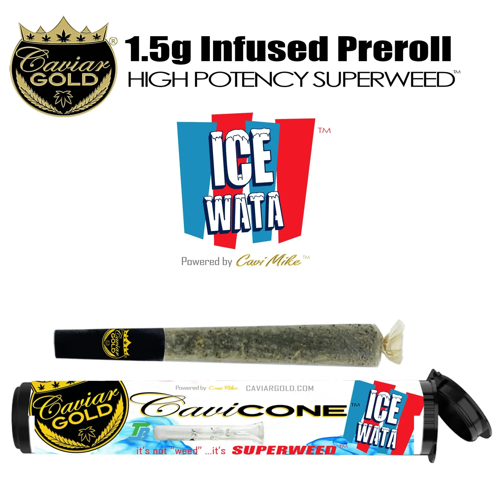 Cavi Cone | Infused Pre-Roll | Ice Wata | 1.5g