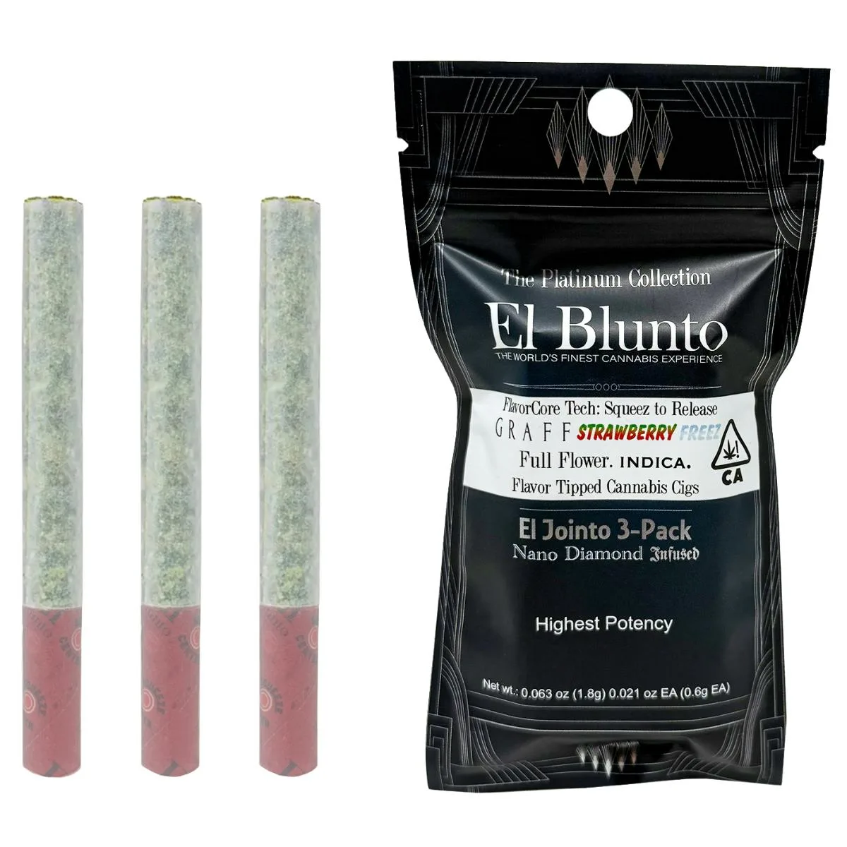 El Jointo FlavorCore - Graff Strawberry Freeze - Diamond Infused - 3 x .6g