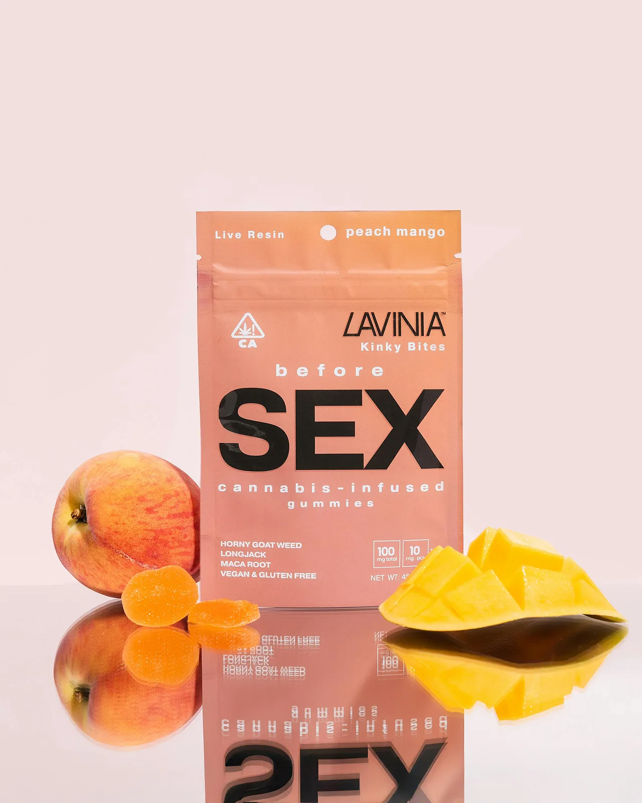 Kinky Bites – Peach Mango (10-Pack, 100mg THC)