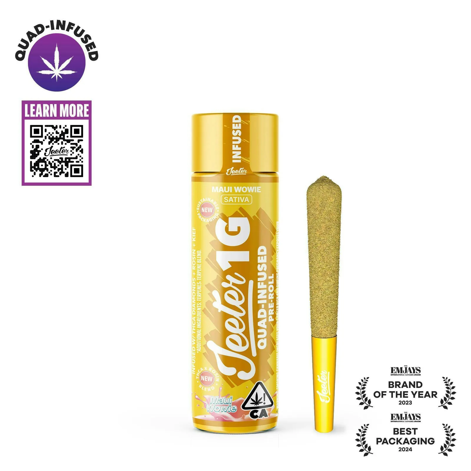 Jeeter | Maui Wowie | Quad-Infused Joint | 1g
