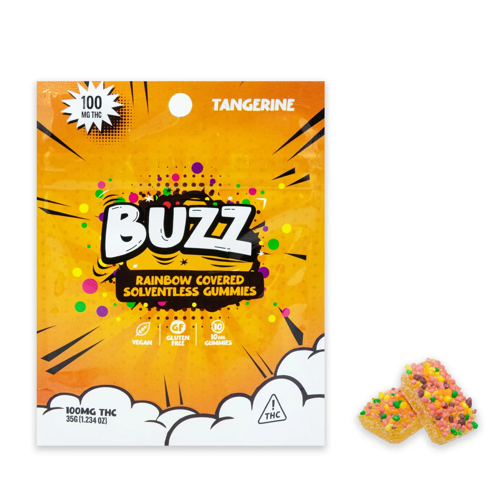 TANGERINE SOLVENTLESS GUMMIES 10PC [100MG]