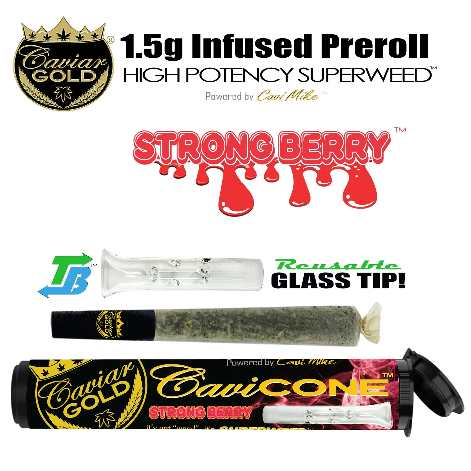 Cavi Cone | Infused Pre-Roll | Strong Berry | 1.5g
