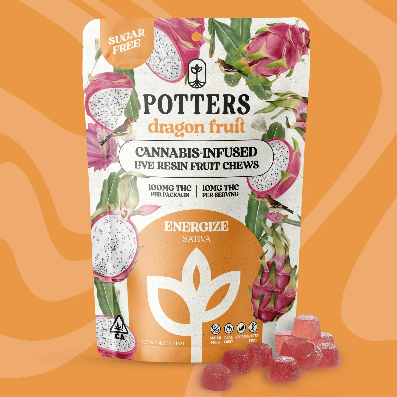 Dragon Fruit Sugar-Free Live Fruit Chews | 100mg 10pk