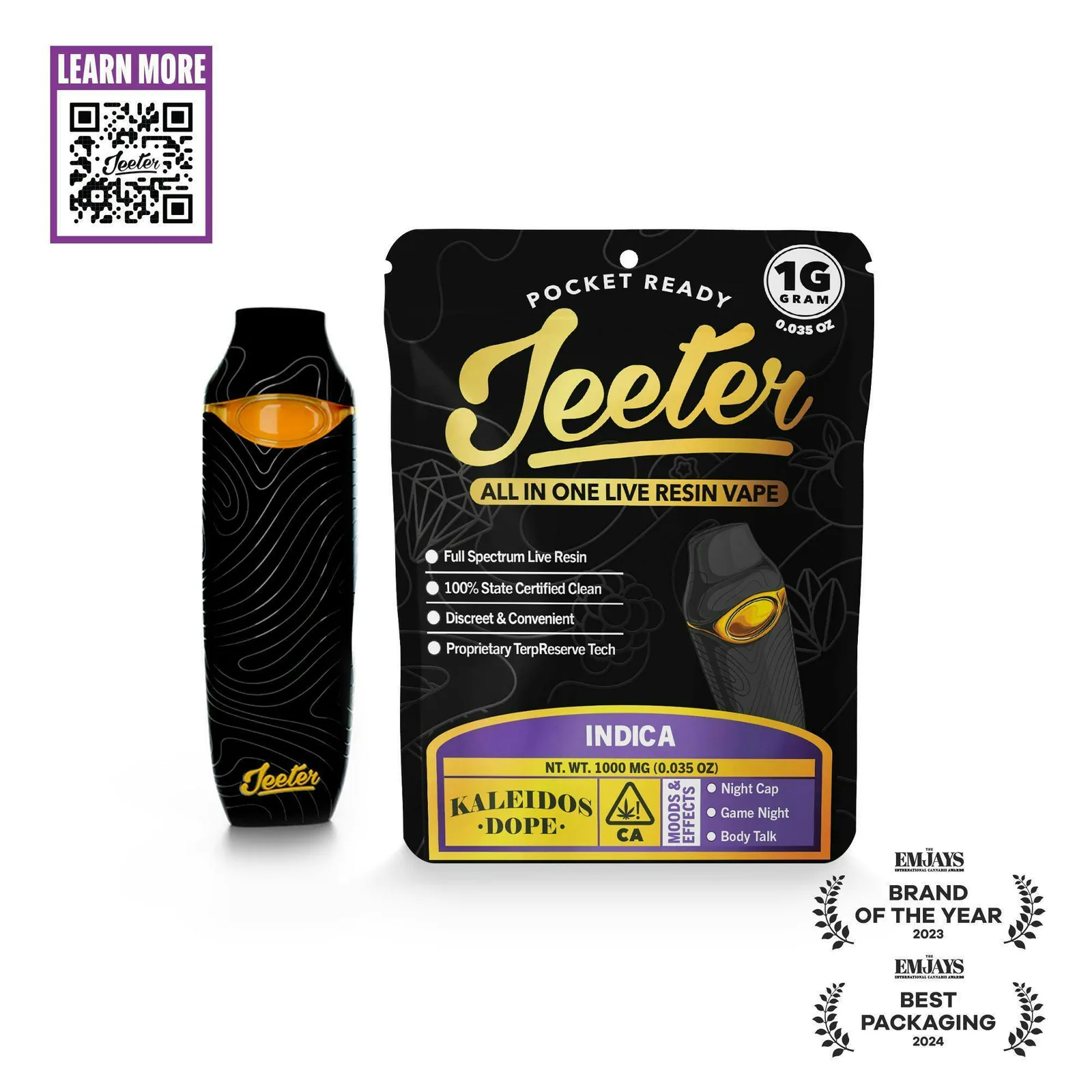 Jeeter | Kaleidos Dope | Live Resin Disposable | 1g