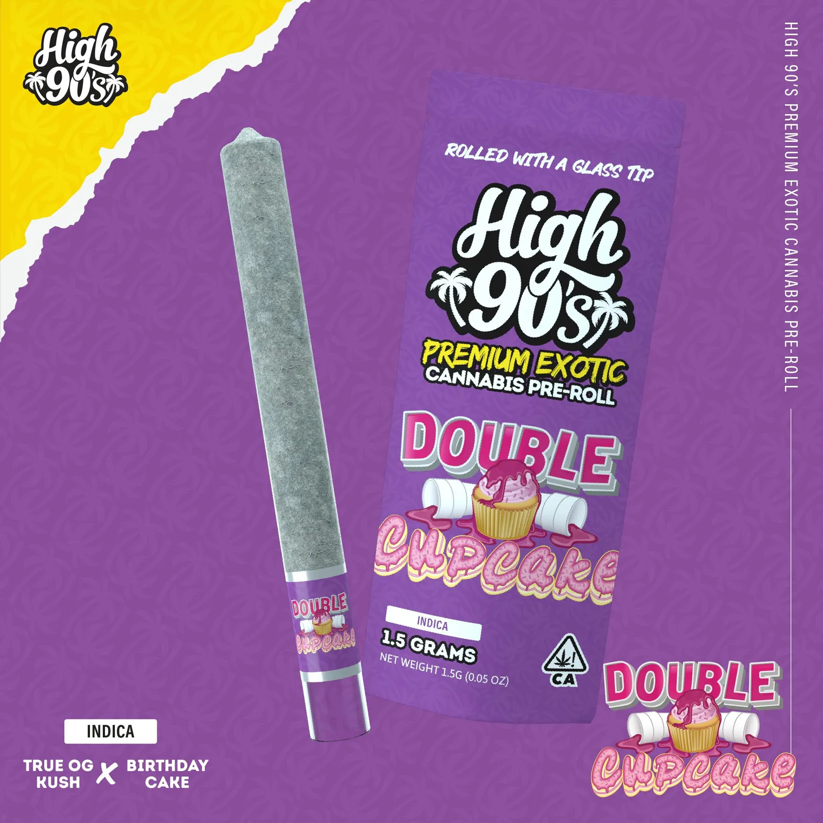 High 90s : Double Cupcake 1.5g High Roller Pre-Roll