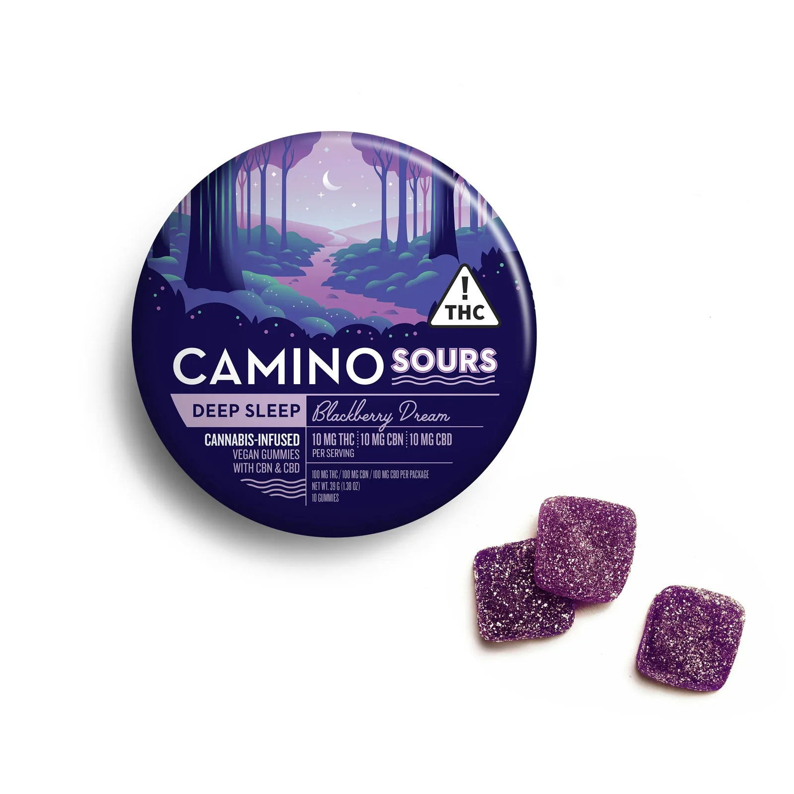 Camino - Sour Blackberry Dream 1:1:1 CBN Gummies 10pk (100MG)
