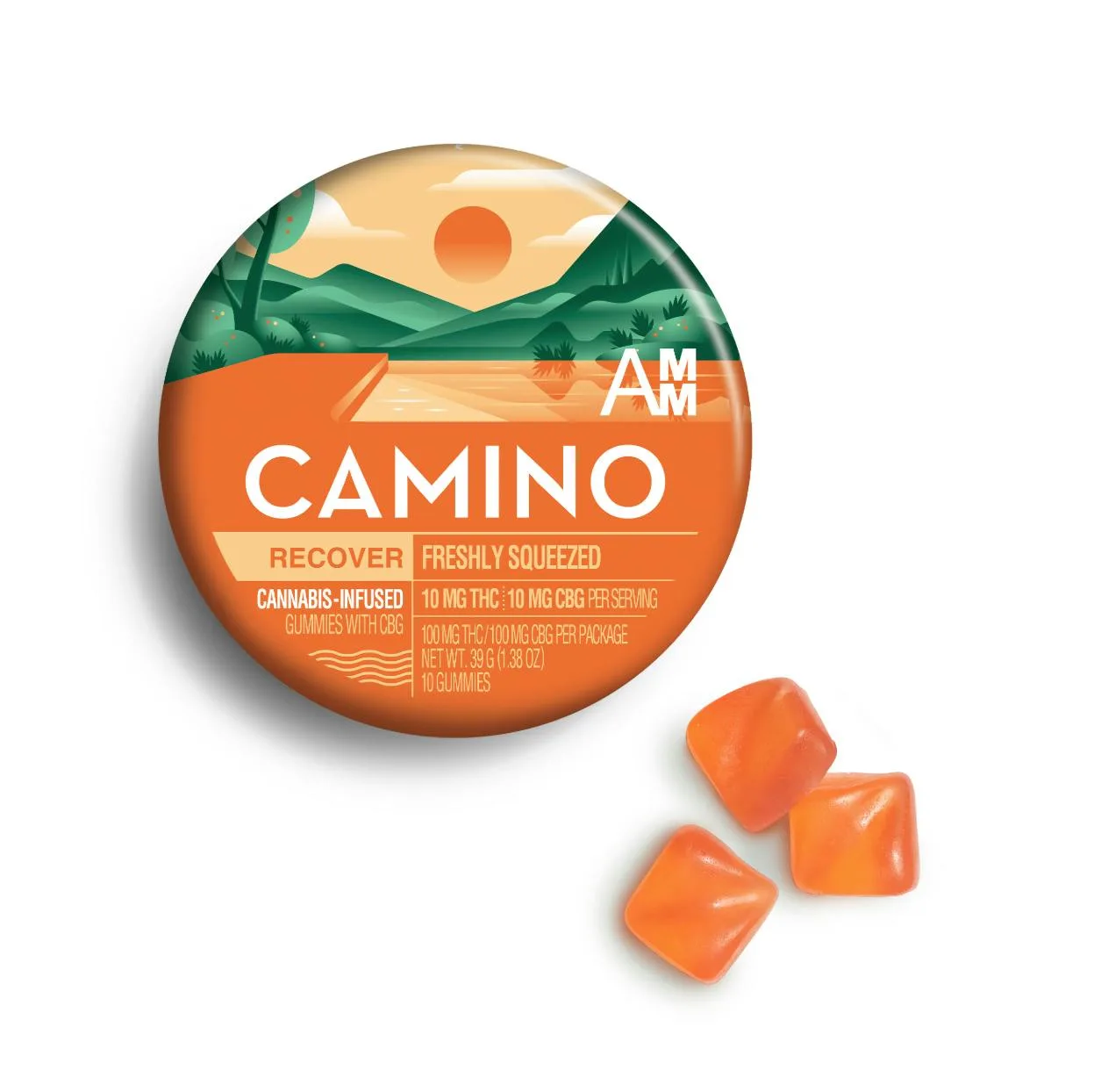 Camino | Freshly Squeezed Gummies | THC:CBG 10:10 | 100mg | 10ct | 10mg/ea