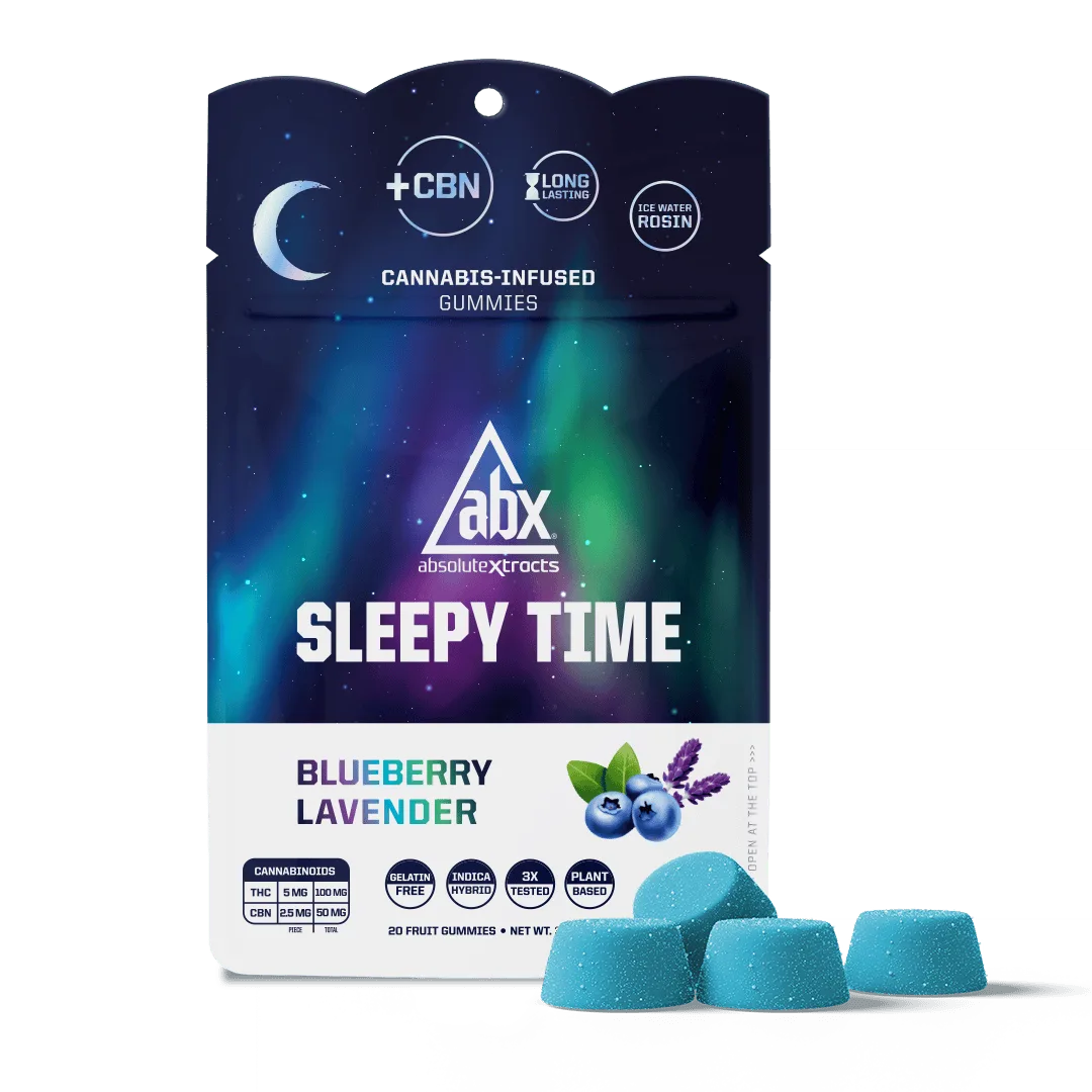 ABX - Blueberry Lavender Sleepy Time Hash Rosin + CBN Gummies - 100mg