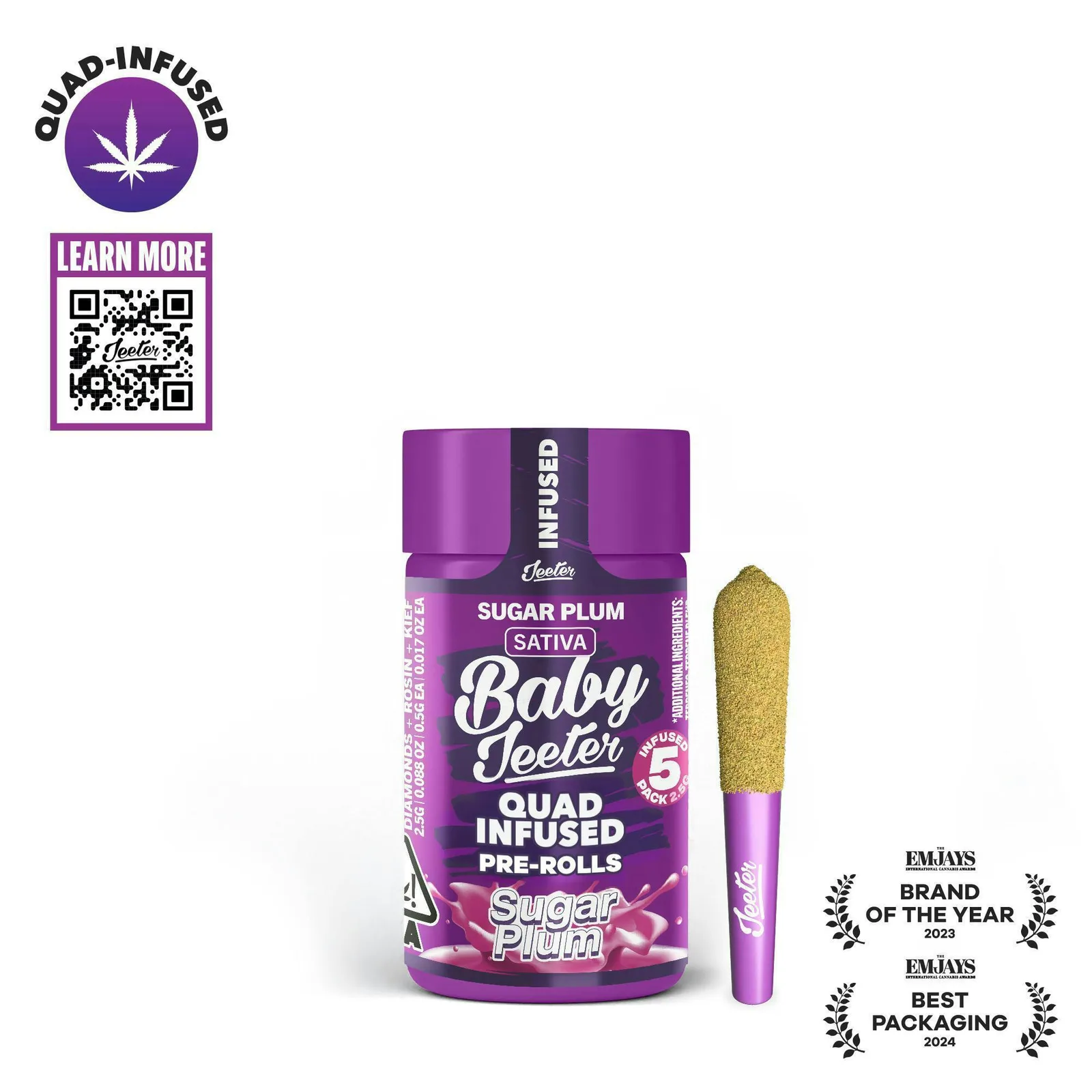 Jeeter | Sugar Plum | Quad-Infused Minis | 0.5g each | 5pk