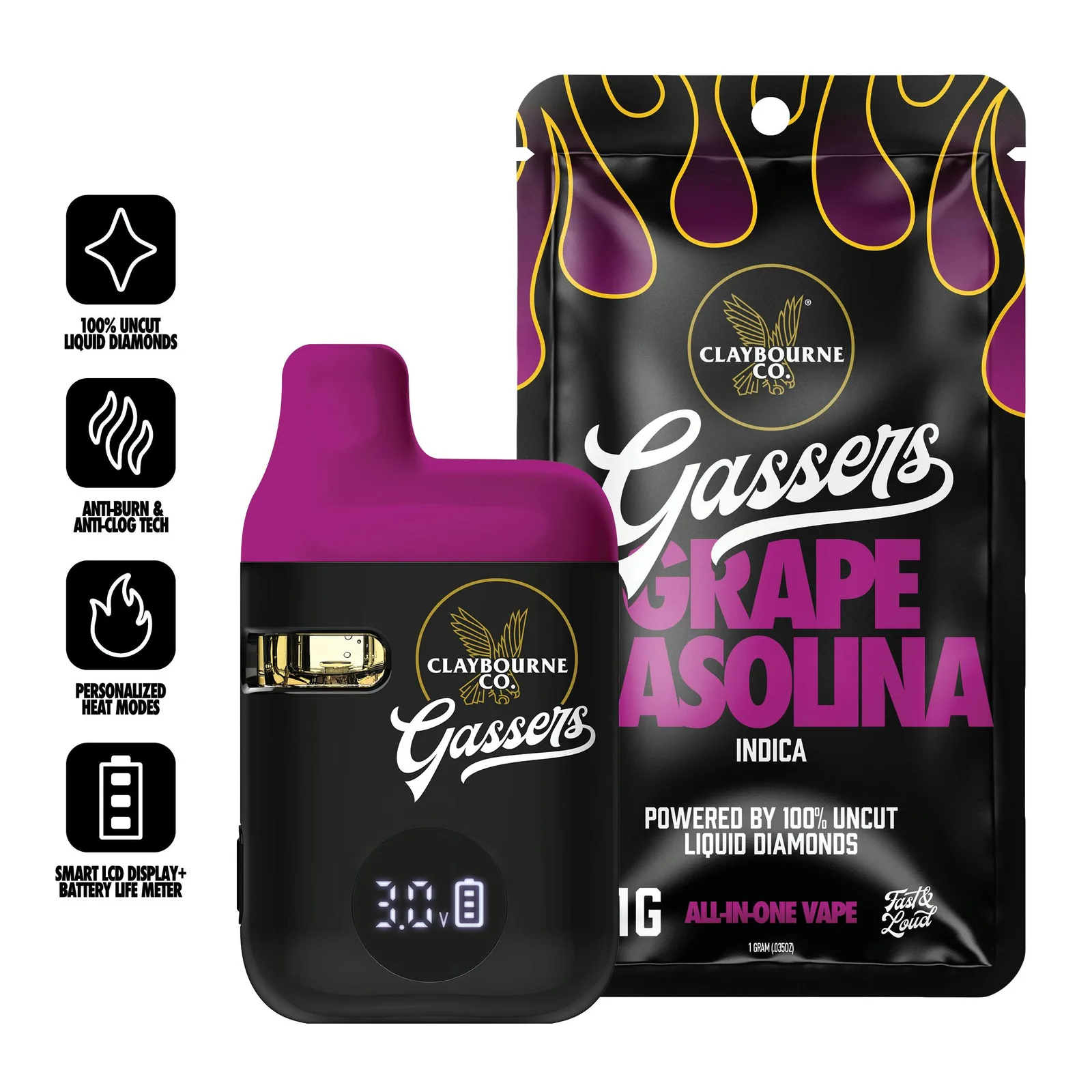Grape Gasolina (1g) - Gassers All-In-One Liquid Diamonds Vape