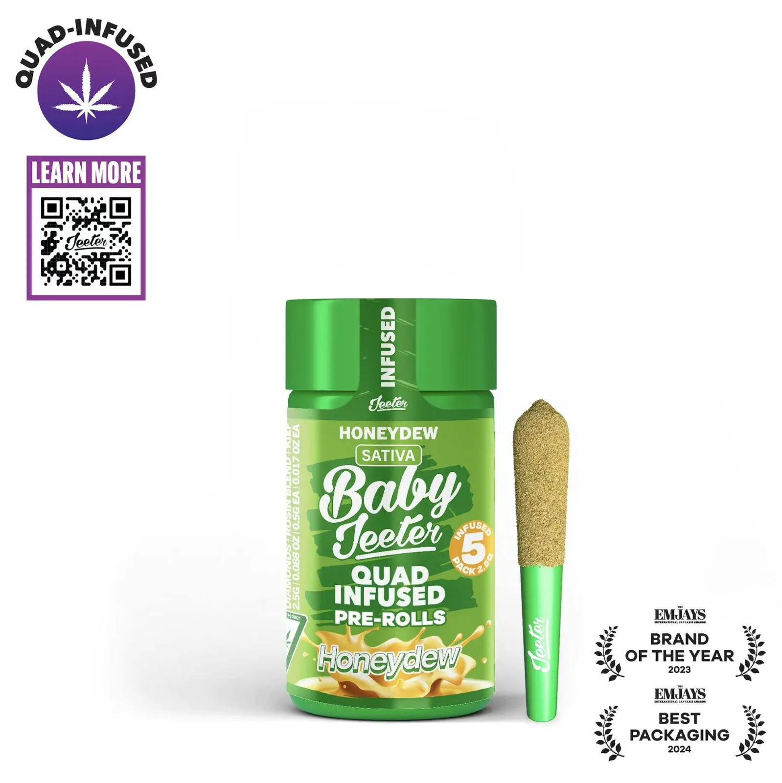 Jeeter | Honeydew | Quad-Infused Minis | 0.5g each | 5pk