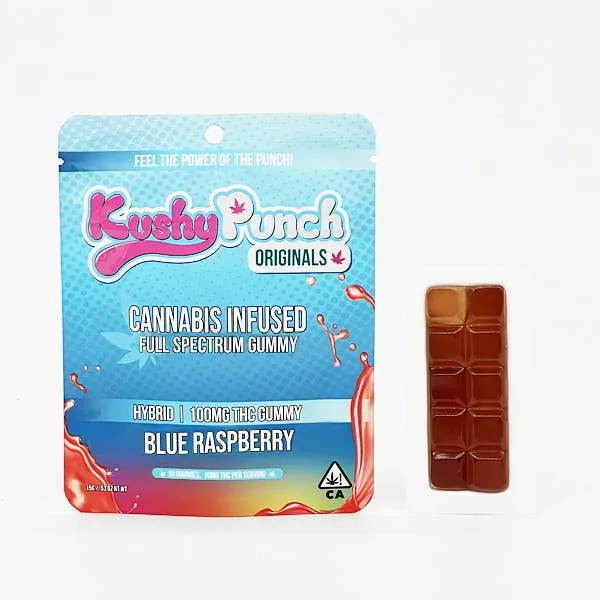 Kushy Punch - Hybrid Blue Raspberry INDIVIDUAL GUMMIES 100MG