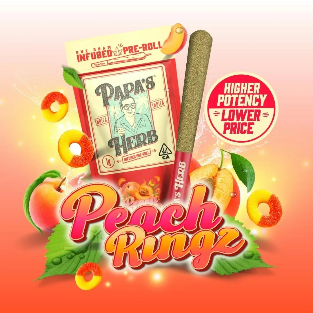 Peach Ringz 1G Infused Preroll
