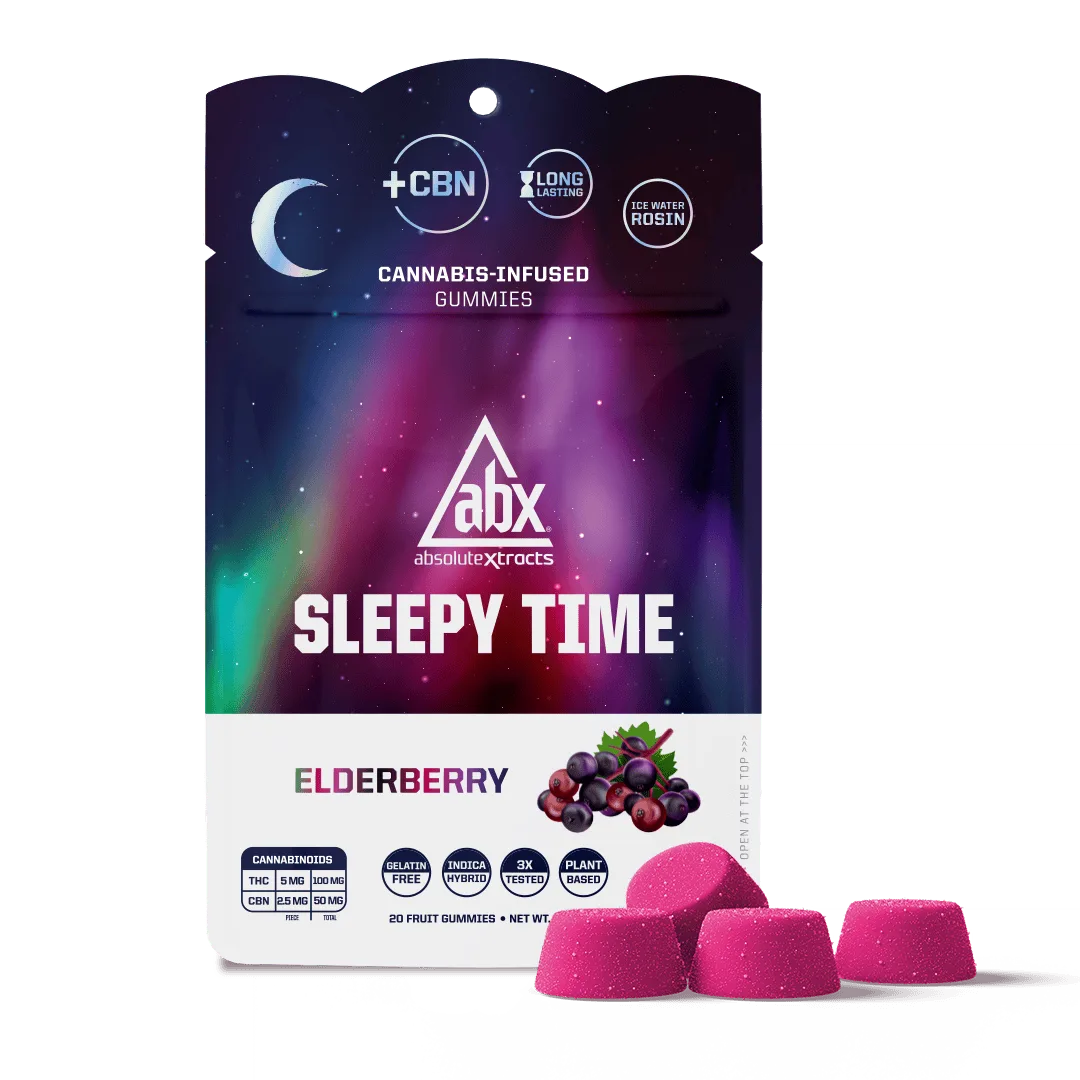 ABX - Elderberry Sleepy Time Hash Rosin + CBN Gummies - 100mg