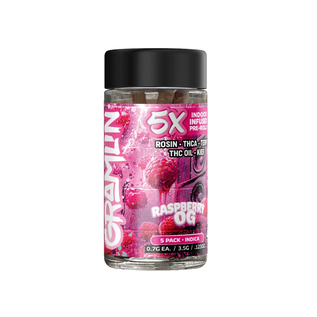 Raspberry OG 5x Infused 3.5g Preroll 5-Pack