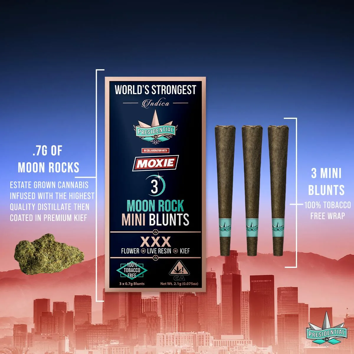 Pee-Wee Moon Rock Mini Blunts - XXX | 2.1g