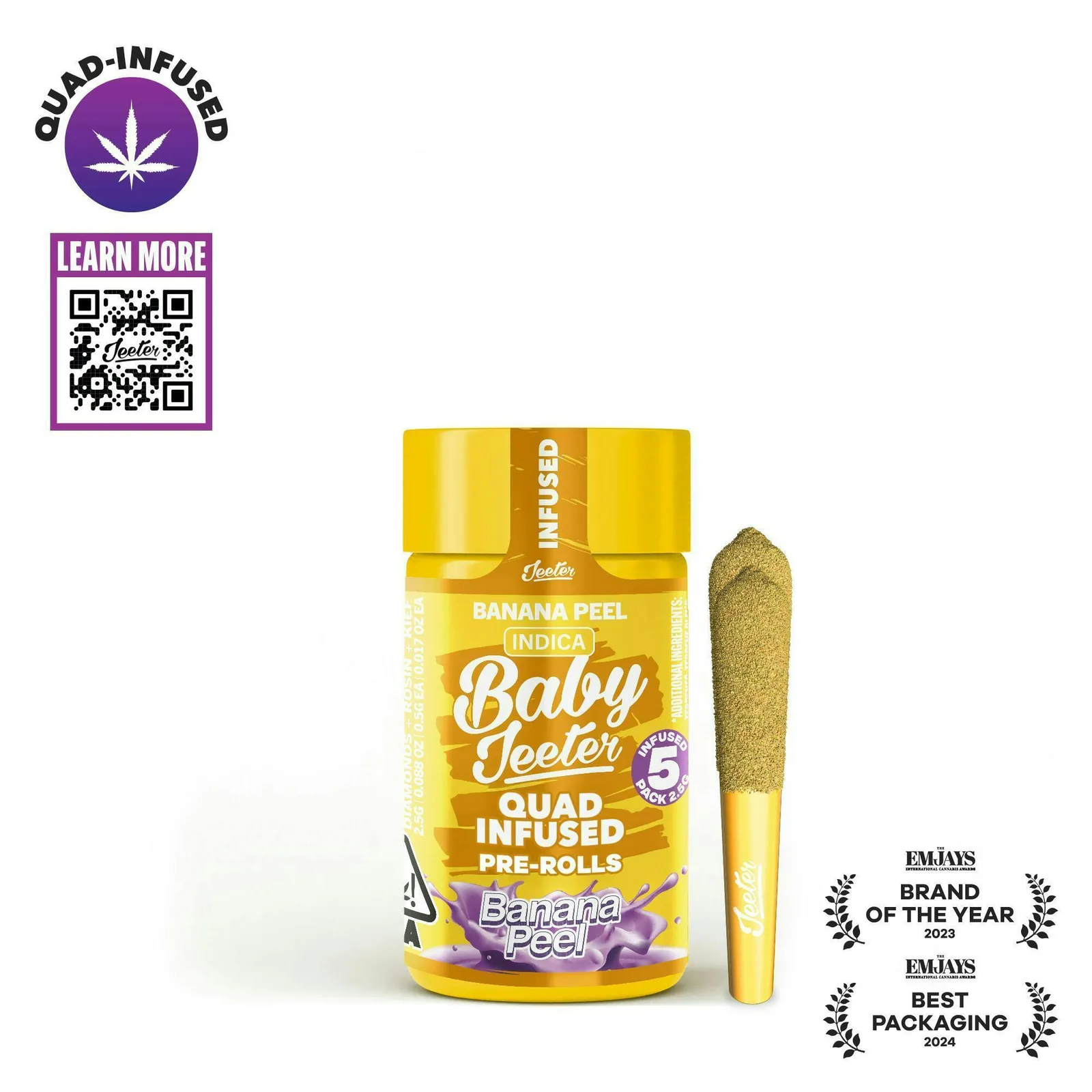 Jeeter | Banana Peel | Quad-Infused Minis | 0.5g each | 5pk