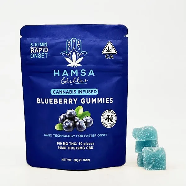 Hamsa 100mg THC Certified Kosher Nano Gummies - Blueberry