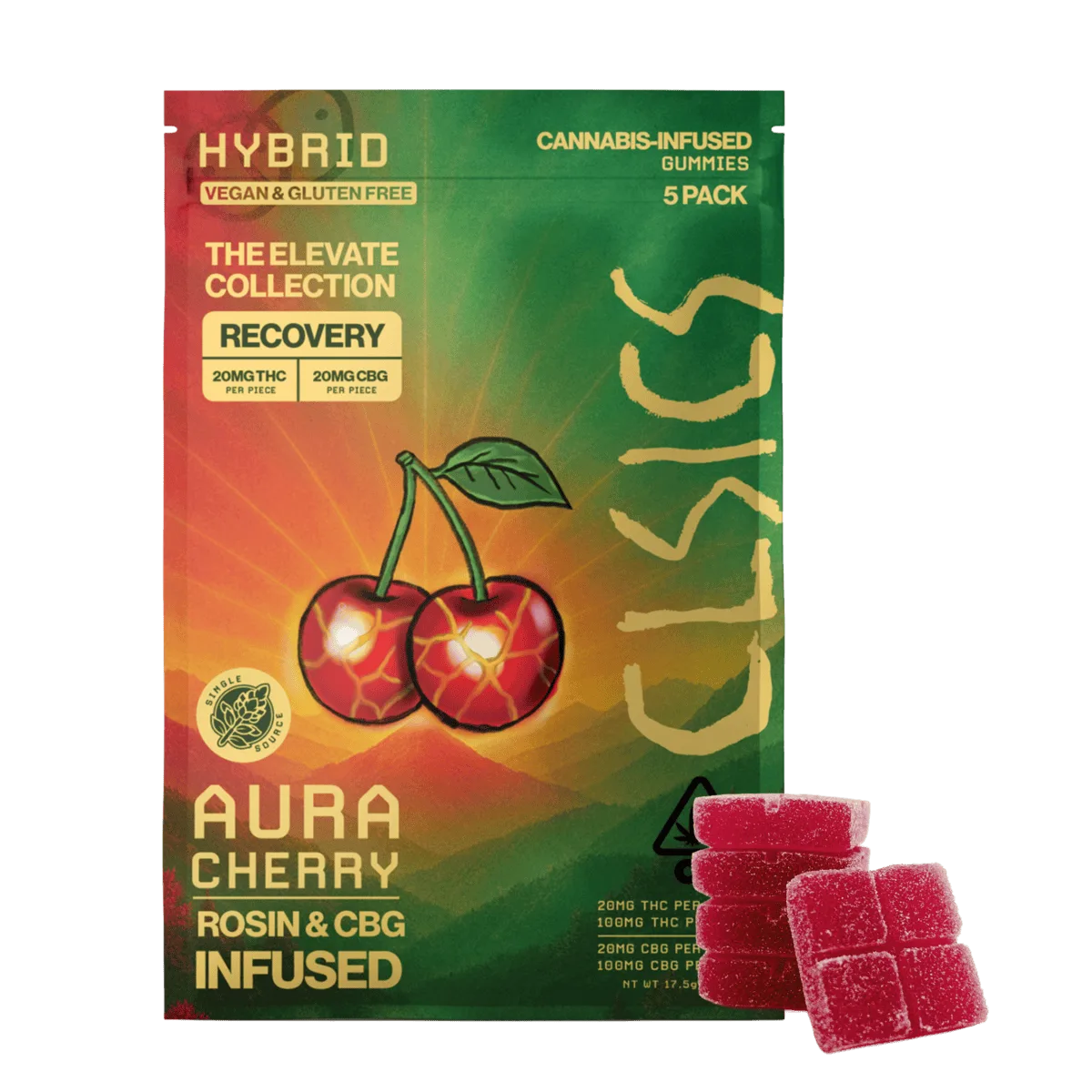 Aura Cherry CBG/THC - 5pk GUMMIES LIVE ROSIN INFUSED
