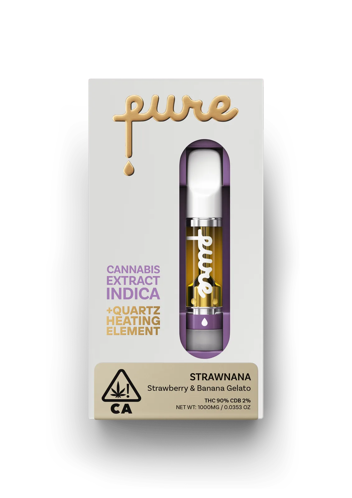 Pure Cannabis Extract 1g Cartridge - Strawnana - Indica