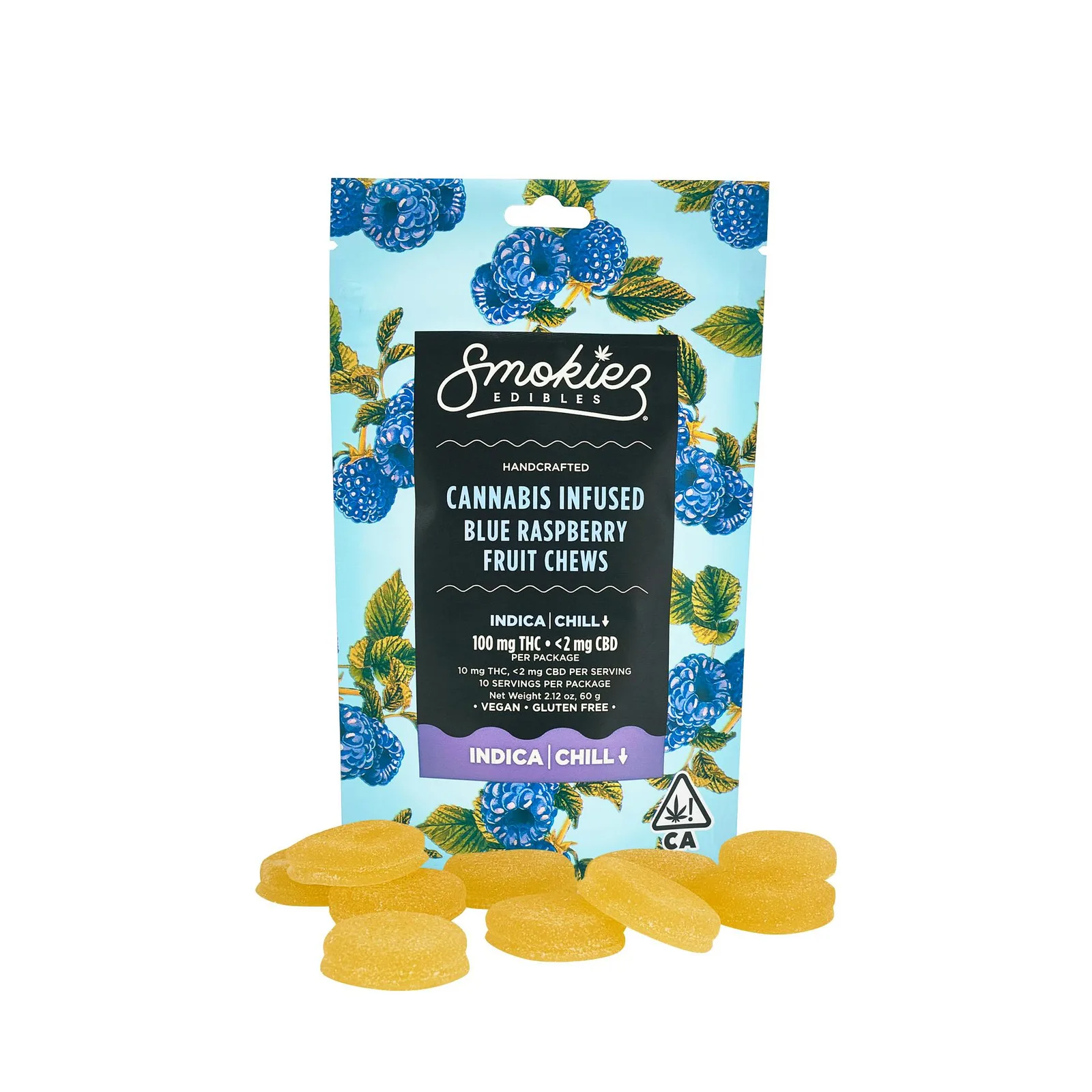 Smokiez Blue Raspberry Indica Fruit Chews - CA