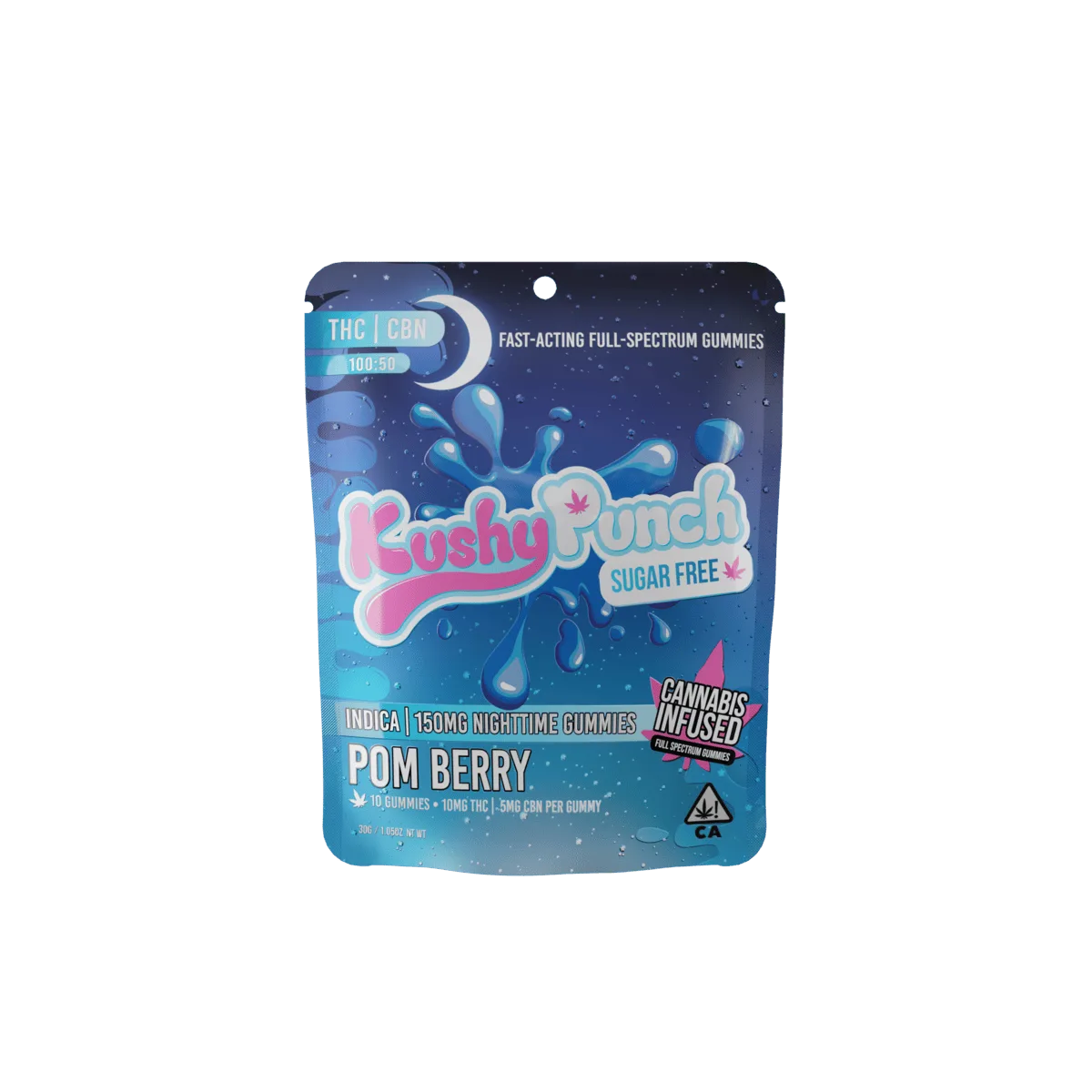 Kushy Punch Nightime - Pom Berry (100MG THC + 50MG CBN) SUGAR FREE