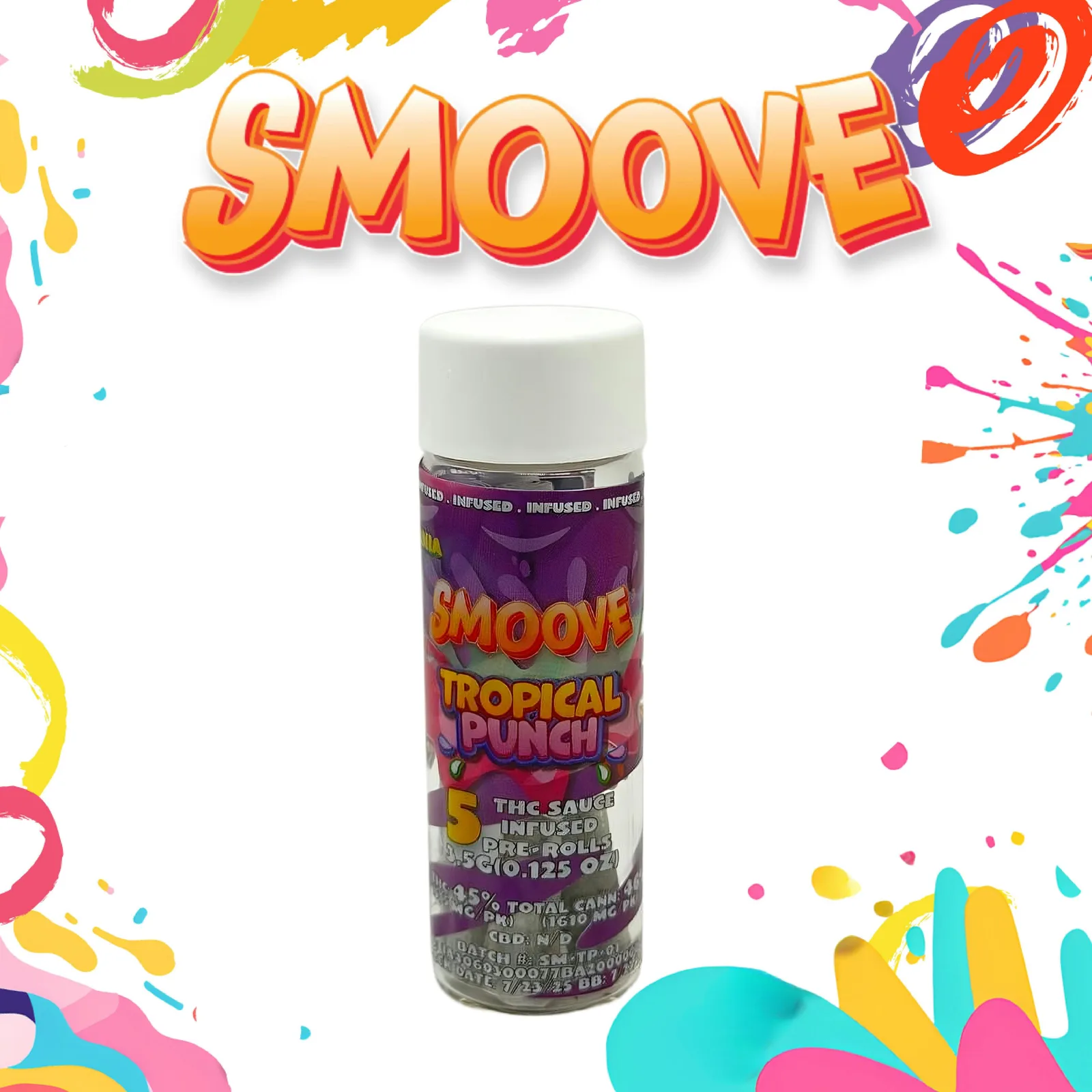 Smoove Infused Pre Rolls Tropical Punch 5 x 0.7 - 3.5 G