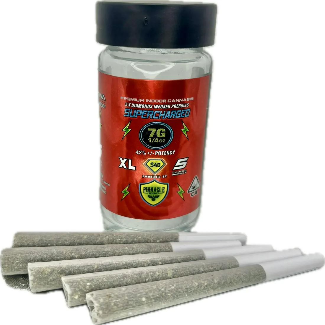 Supercharged Infused - Super Sour Diesel - 5 pack 1.4 gram Pre Rolls