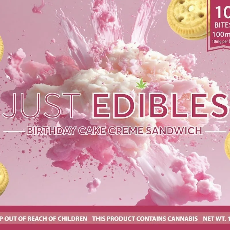 Just Edibles - Cookie Birthday Cake Cream Sandwich 100mg 10pk
