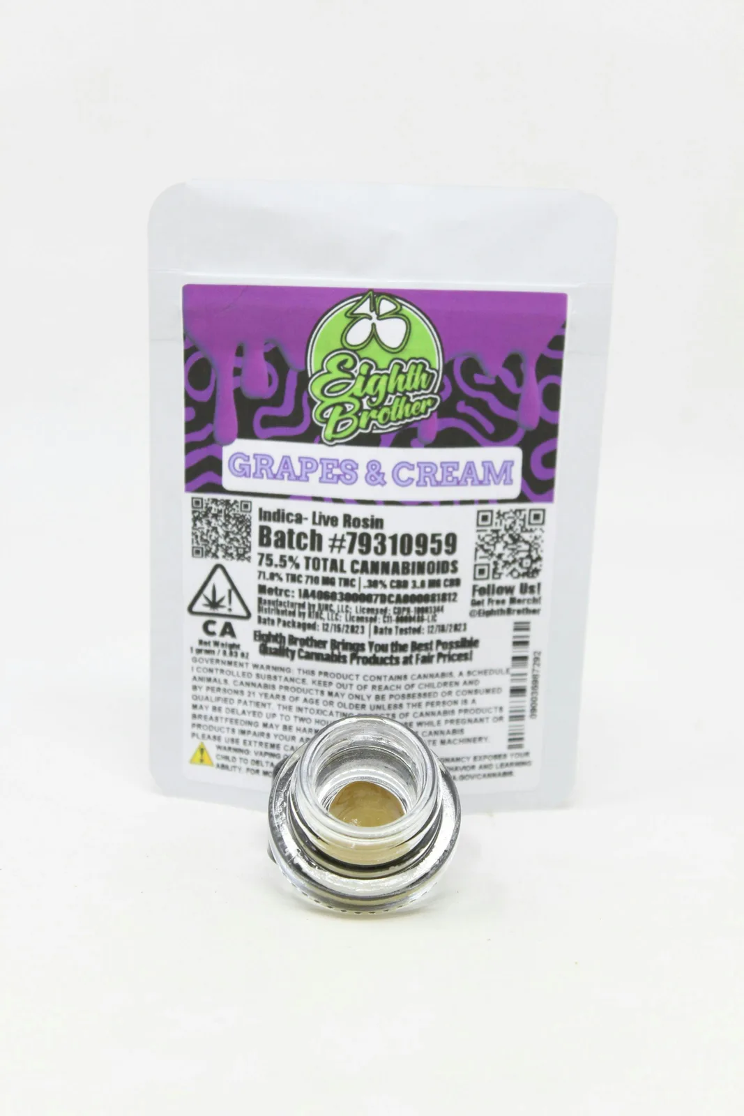 Eighth Brother | Grapes & Cream | Live Rosin | Fresh Press | 1g