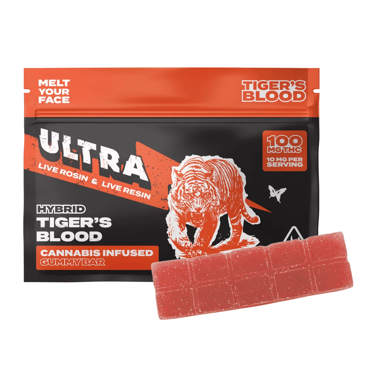 Tiger's Blood - 100mg Live Rosin/Live Resin Infused Gummy Bar