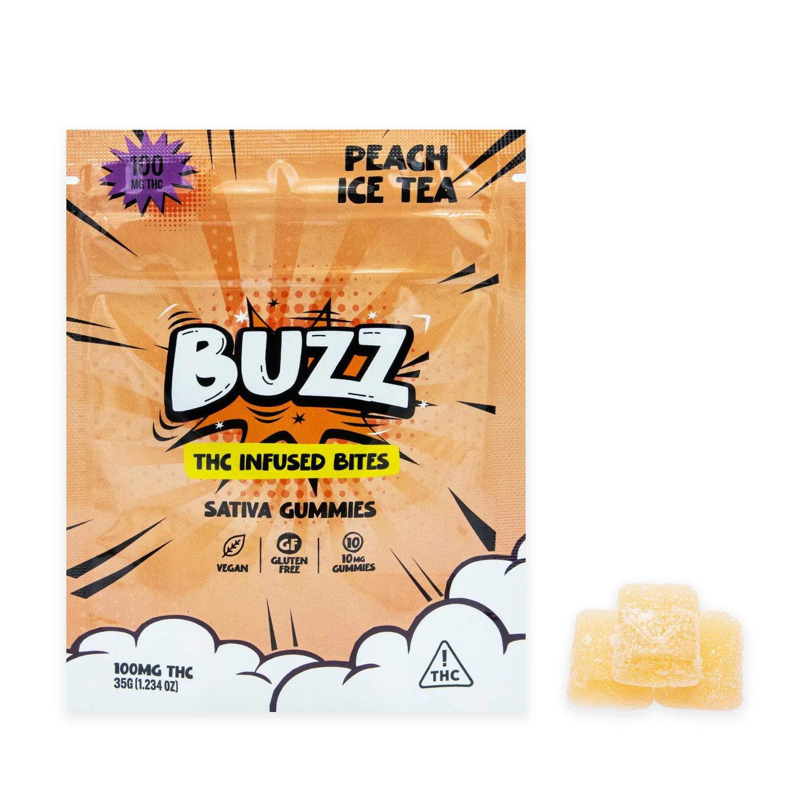 PEACH ICE TEA GUMMIES 10PC [100MG]