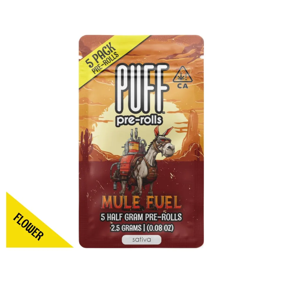 Mule Fuel - sativa - 5 pack pre-rolls - 2.5 gram