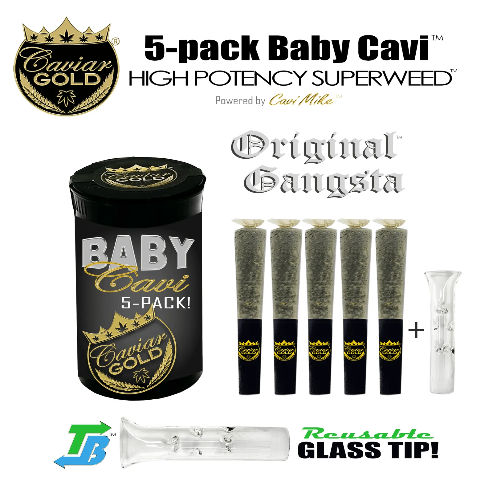 Baby Cavi l | Infused Pre-Roll | Original Gangsta | 2.5g | 5pk