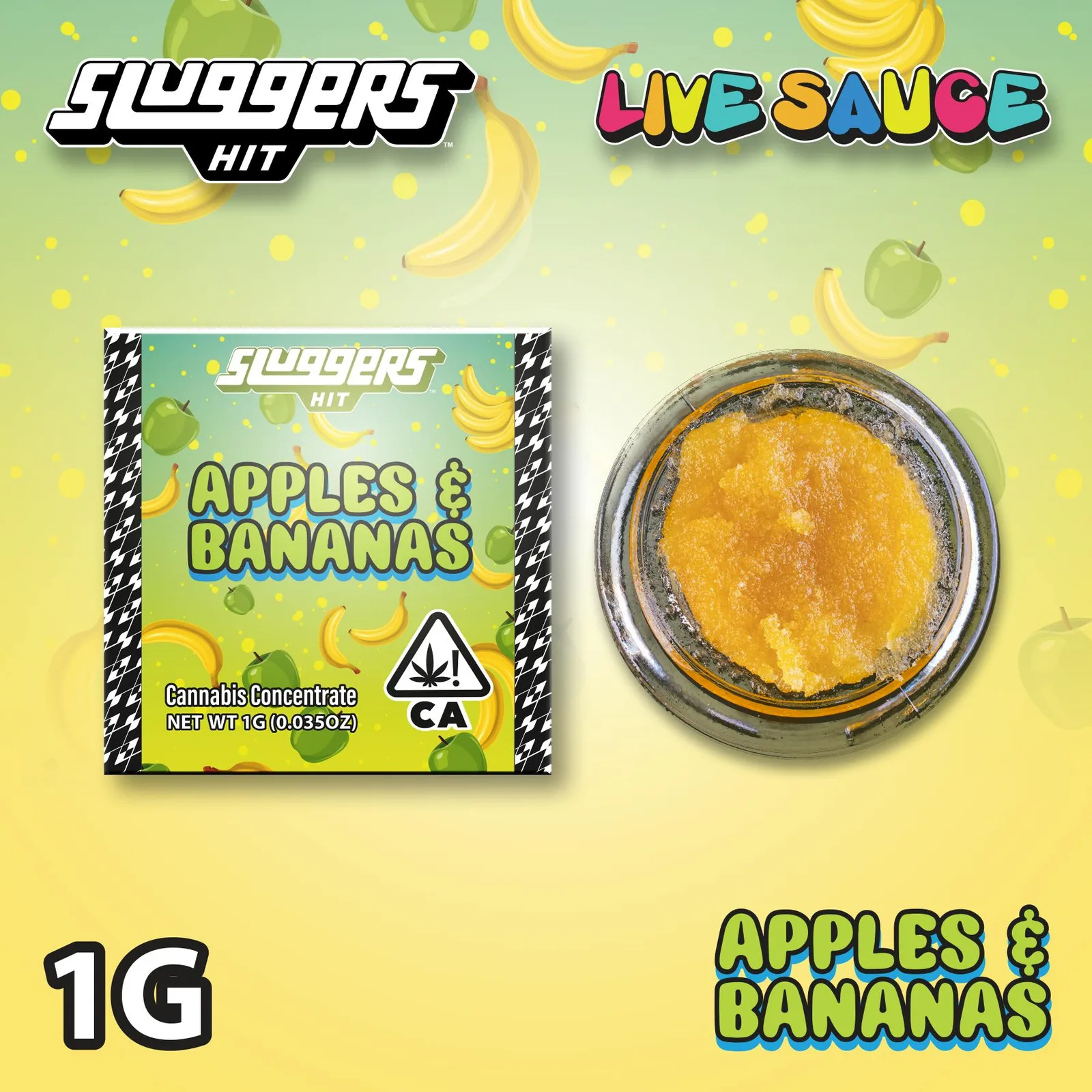 Sluggers - 1g - Sauce - Apples & Bananas