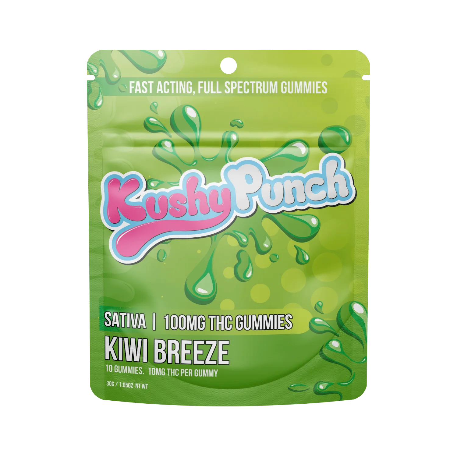 Kushy Punch - Sativa Kiwi Breeze INDIVIDUAL GUMMIES 100MG